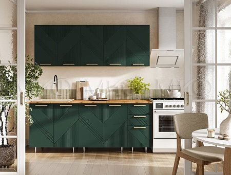 Кухня Ирис 2,0м (490) Компановка №2 (дуб вотан) (м)